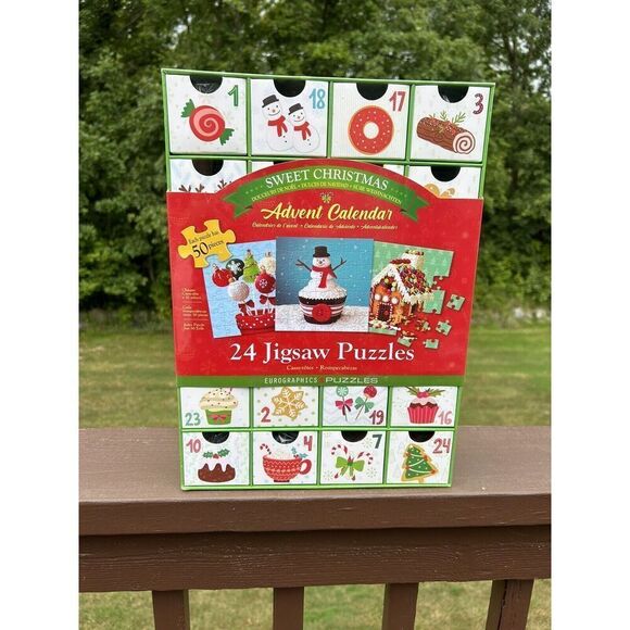 Advent Calendar 24 Day Surprise Jigsaw Puzzles Sweet Christmas Eurographics NIB - Picture 1 of 6